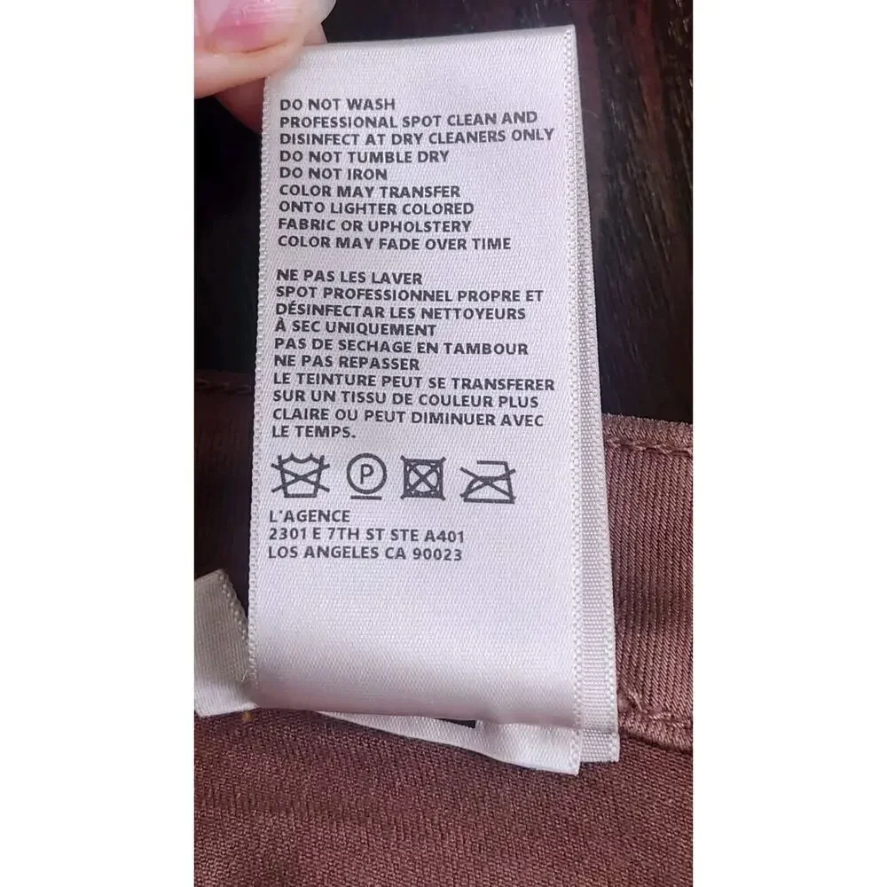 L'Agence Womens High Rise Coated Margot Skinny Jeans Brown Size 32 - Picture 9 of 11